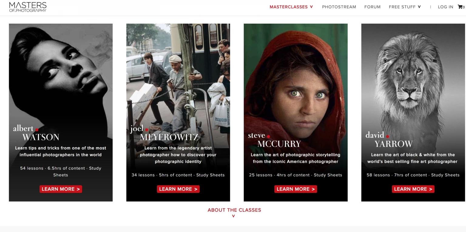 Masters of Photography Courses