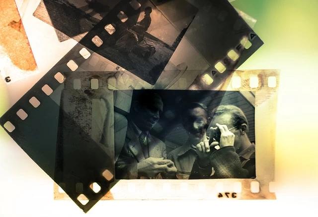 Processed images in a darkroom.