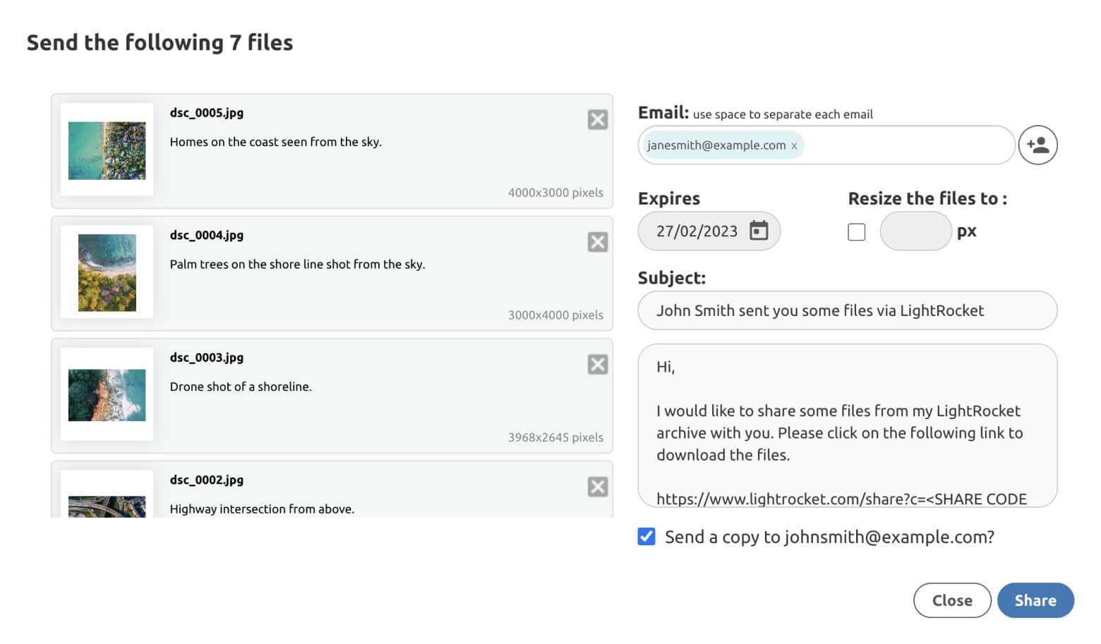 Send files in a few clicks