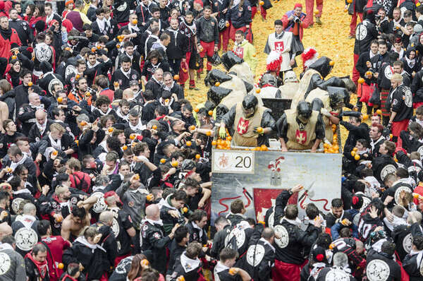 The Traditional Battle of the Oranges in Ivrea