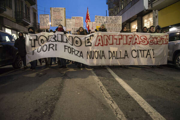 Anti-fascist demonstration in Turin  03-1-2018