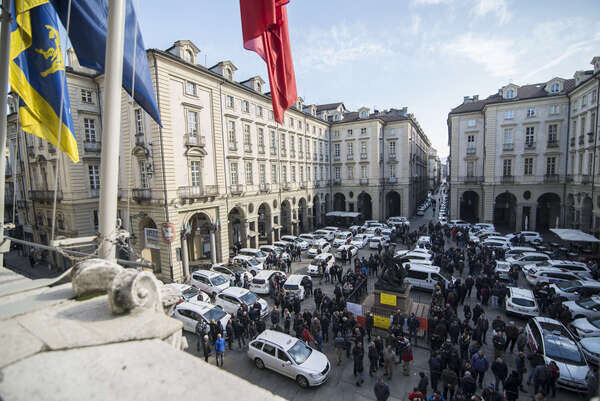 Taxi Driver Protest in Turin